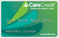 Green CareCredit preferred customer credit card
